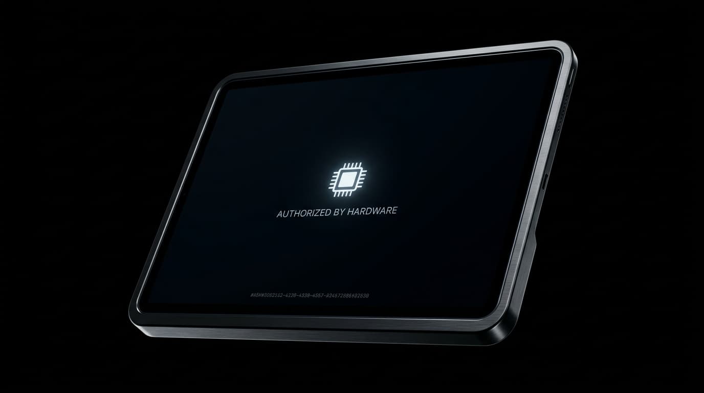 Manufacturing rollout concept displayed on a tablet screen